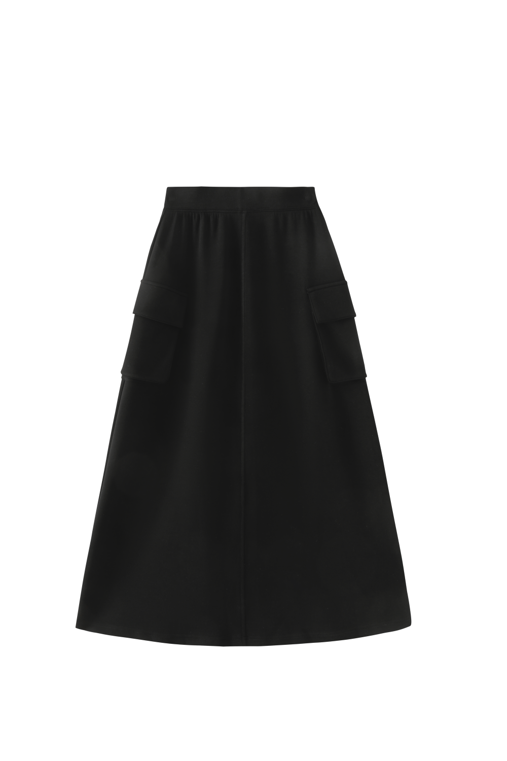 PONTE SKIRT WITH POCKETS-BLACK