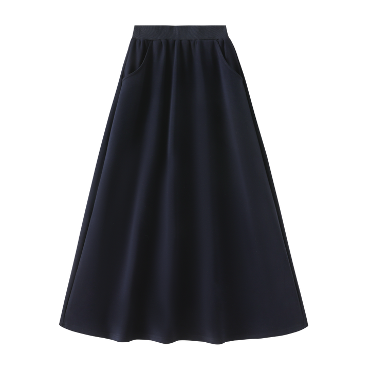 PONTE SKIRT WITH POCKETS-NAVY