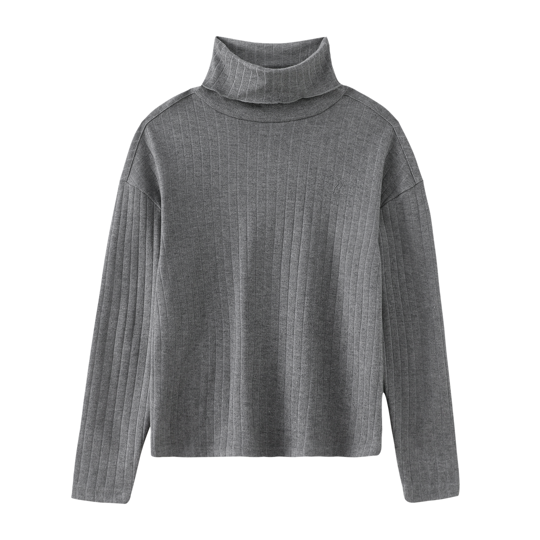 TEENS RIBBED TURTLENECK-GREY