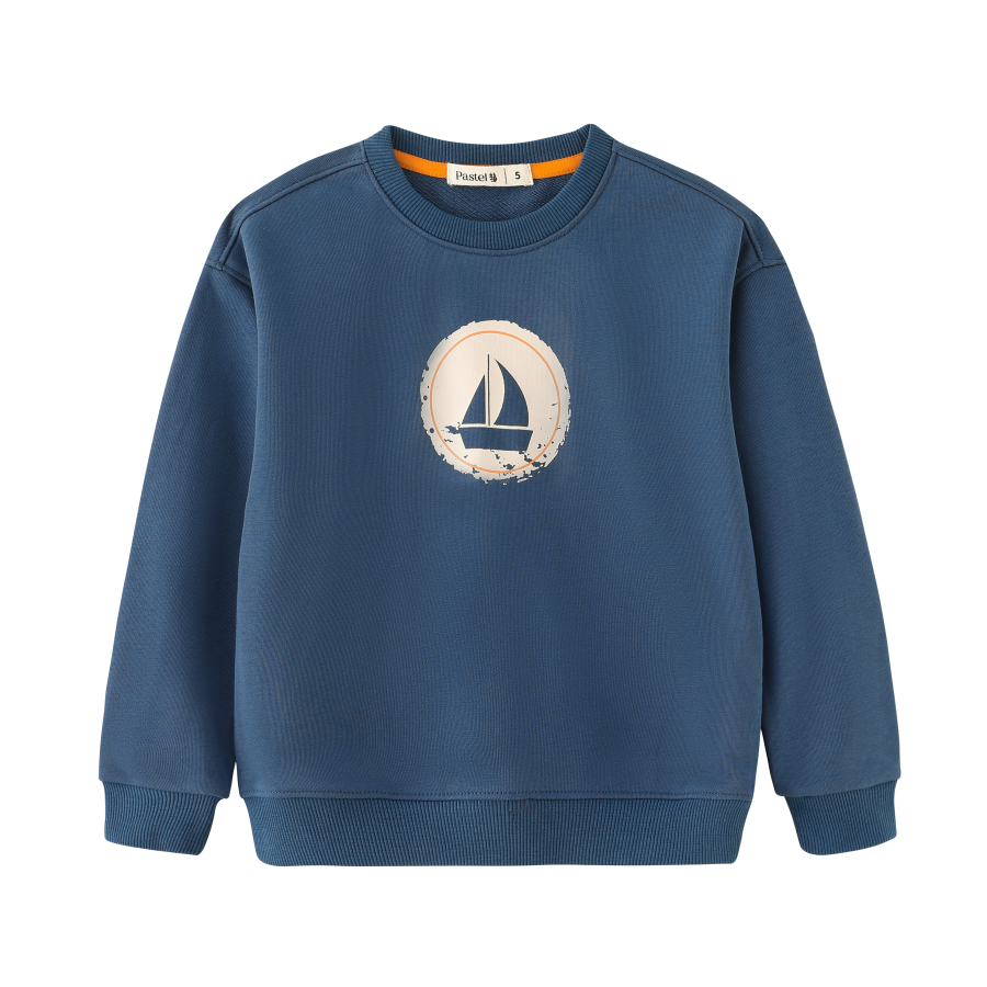 SAIL BOAT ICON SWEATSHIRT-BLUE