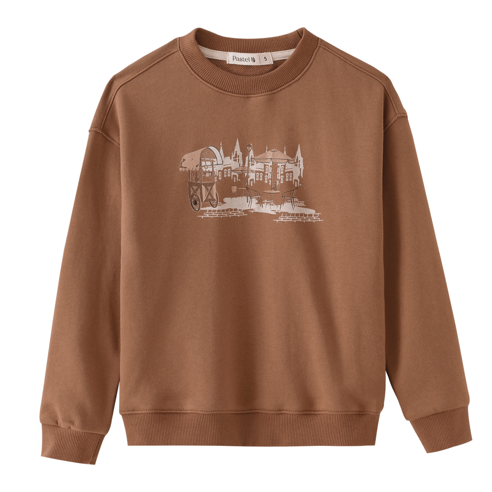 CAFFE GRAPHIC SWEATSHIRT-MOCHA