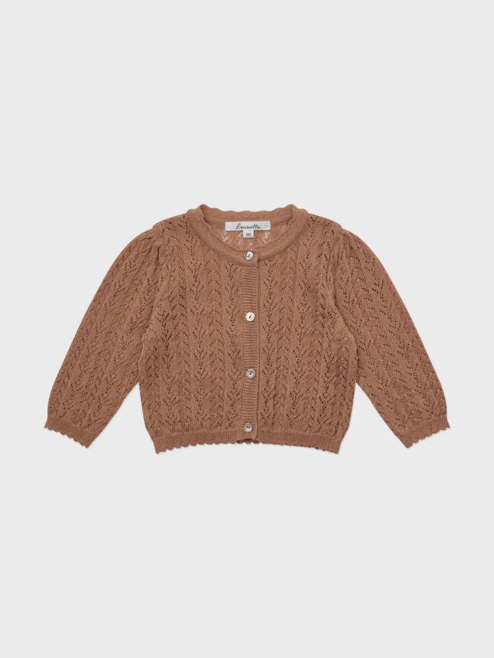 Baby Stern Knit Cardigan Deep Orange