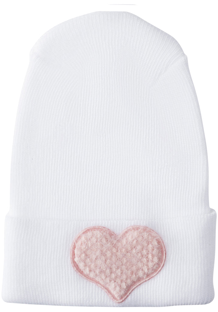 Adora Hospital Hat With Fuzzy Blush Heart Adora Hospital Hat With Fuzzy Blush Heart