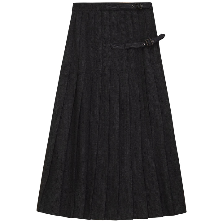 G716-PLEATED SKIRT-BLACK/GREY