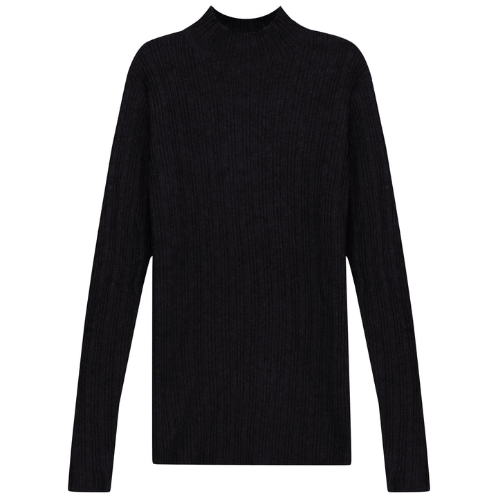 G730-RIBBED MOCK NECK-BLACK