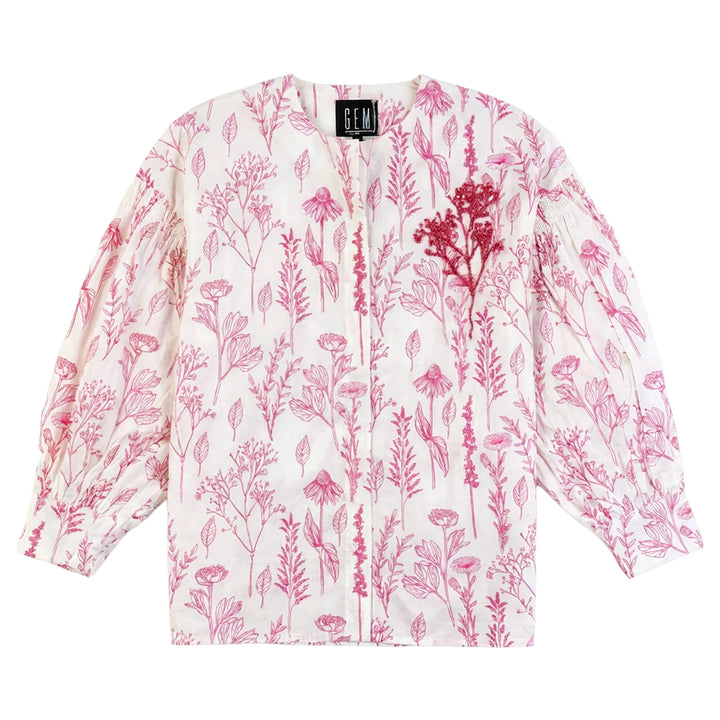 G848 FLORAL PRINTED SHIRT-PINK