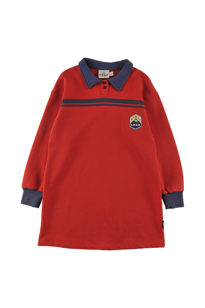 GD03 CLUB POLO DRESS - RED WASHED