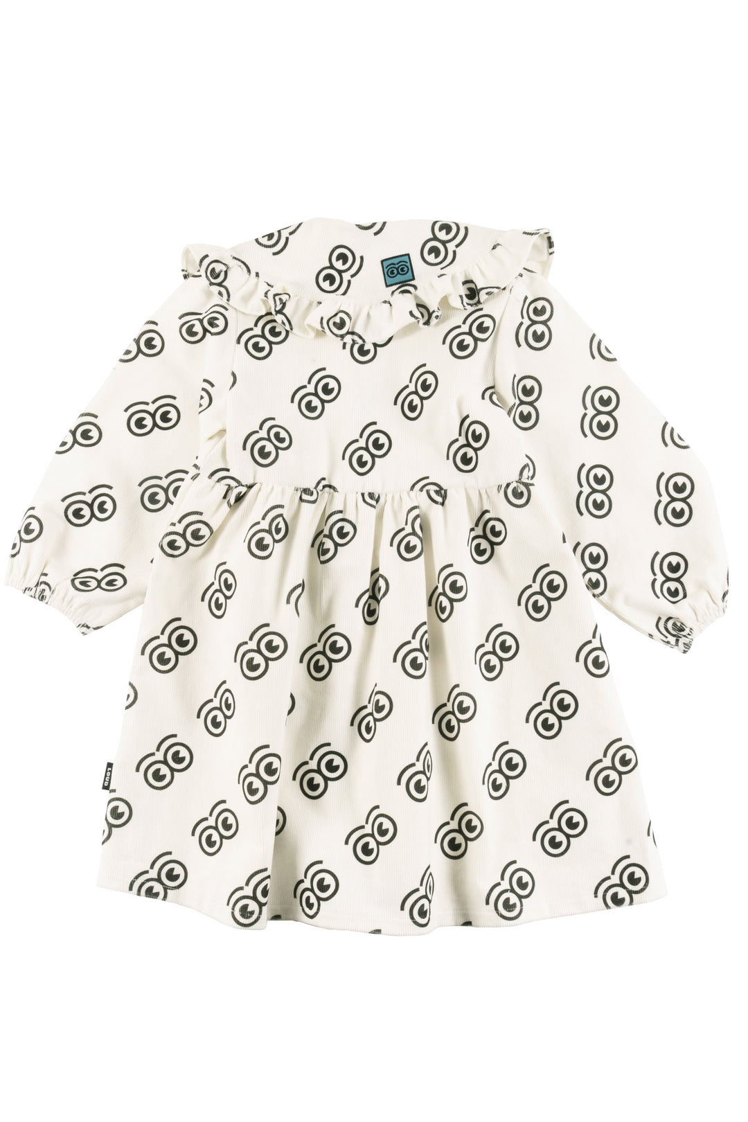 GD07 SWEET-Dress wide collar-SAND/Anthracite AOP