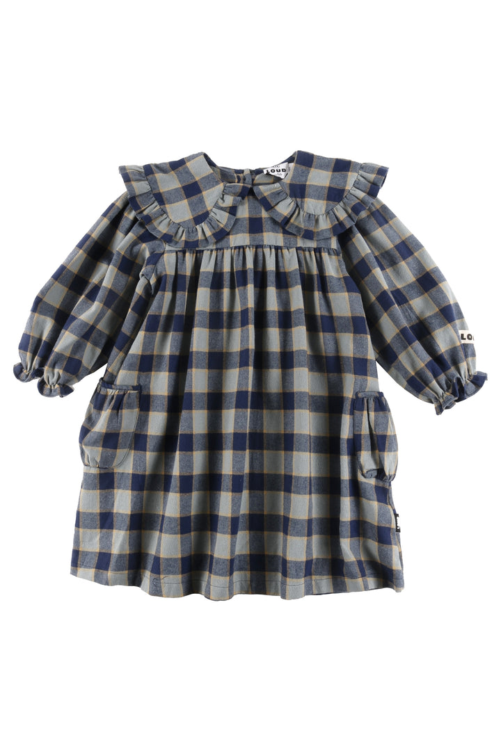 GD09 LOYAL-Dress collar-CHECK Indigo