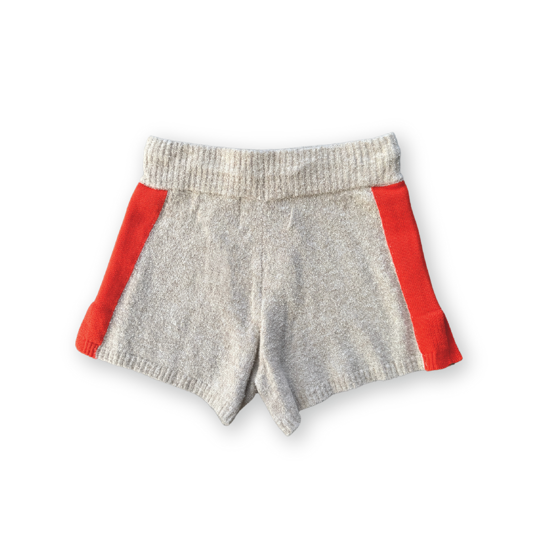 GH24012-Knitted Terry Shorts-Dune/Rosso