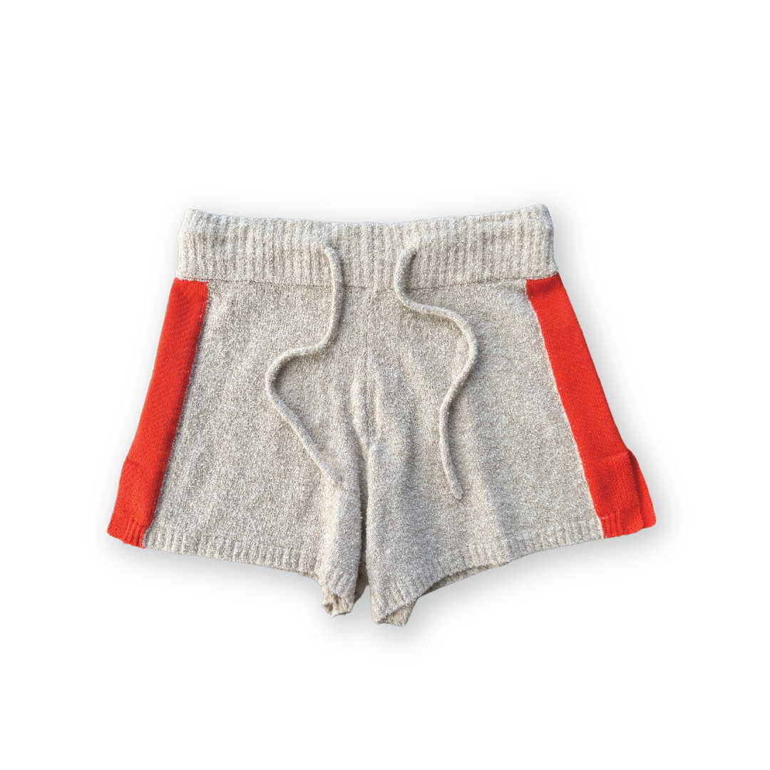 GH24012-Knitted Terry Shorts-Dune/Rosso