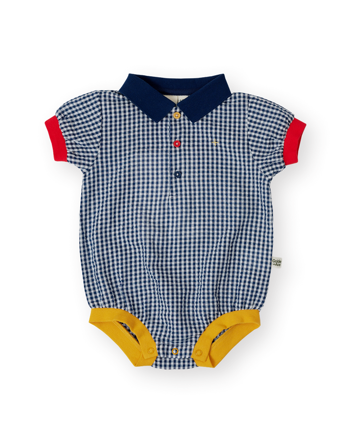 GINGHAM COLOUR POP POLO ROMPER