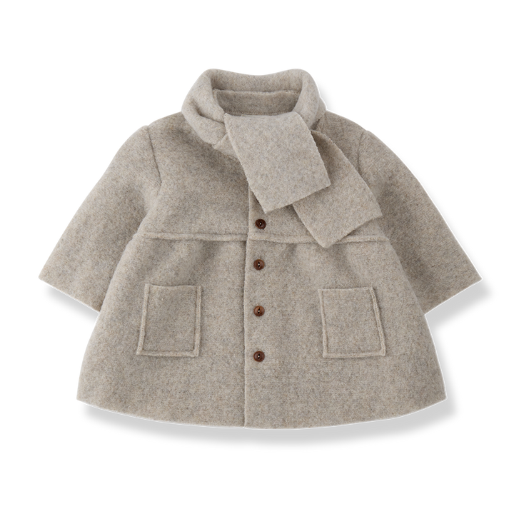GORIZIA GIRLY COAT W/SCARF - BEIGE