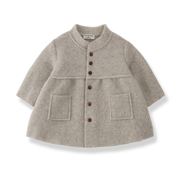 GORIZIA GIRLY COAT W/SCARF - BEIGE