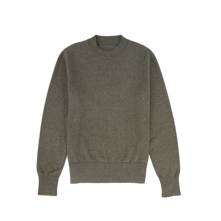 C-21855-Marled Crew Neck Sweater -Green