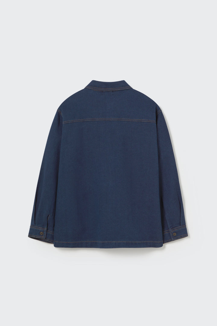 GREGK288w5-Dobby denim shirt-denim
