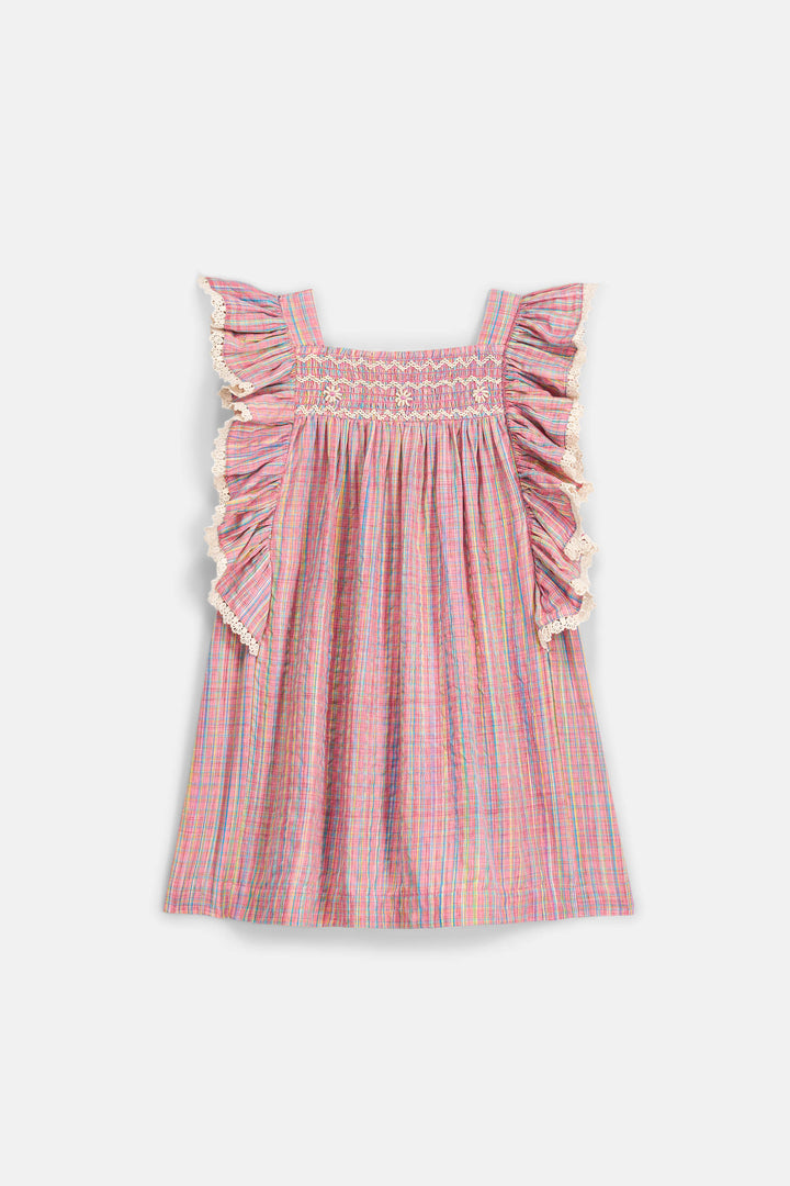 DRESS MARTINE PINK POMELO CHECKS