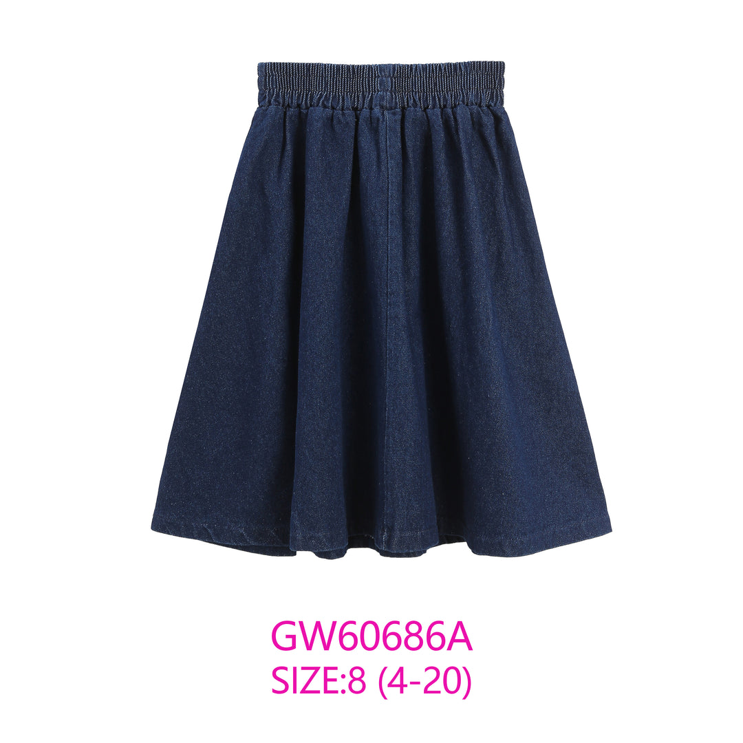 GW60686A-BLUE DENIM SKIRT