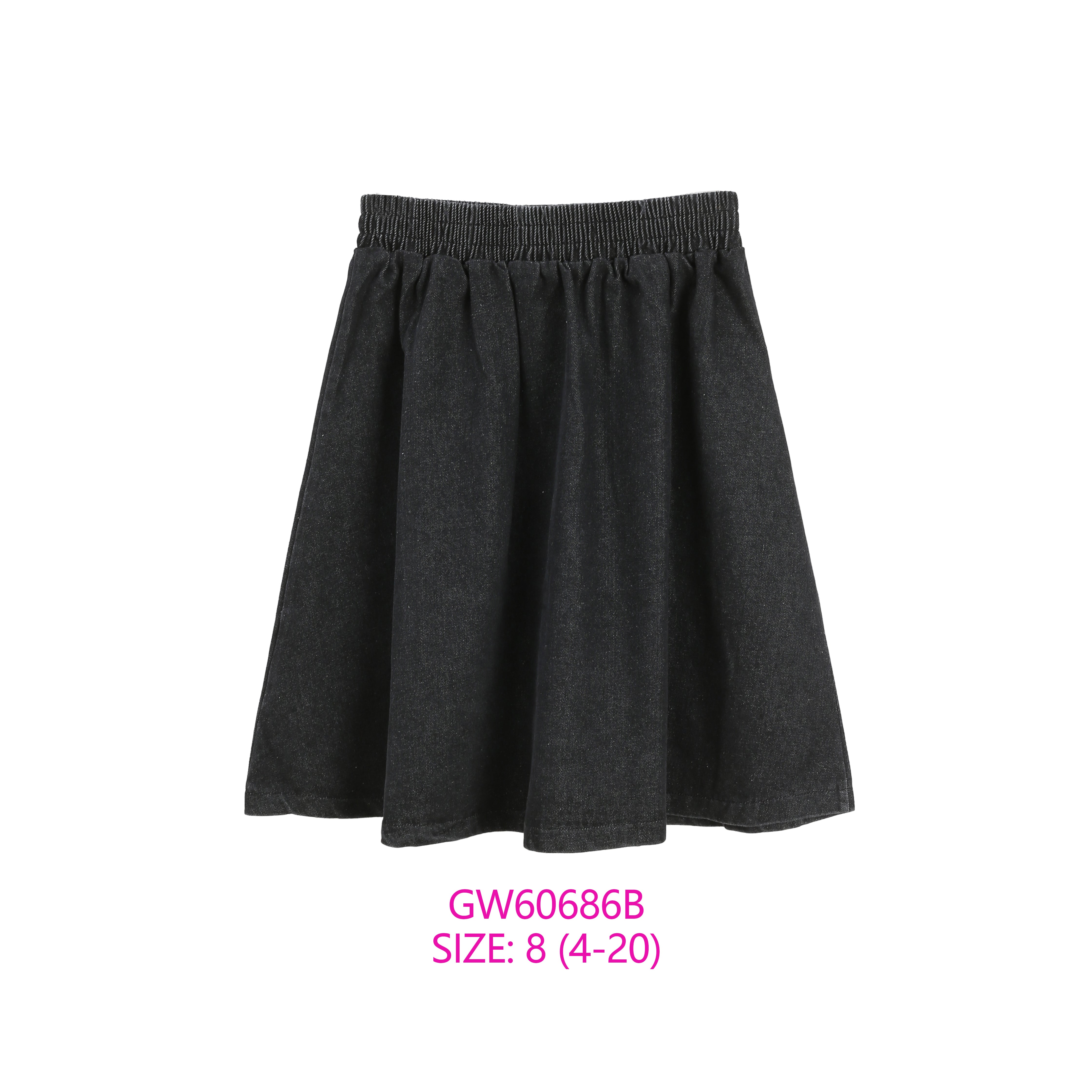 GW60686B-BLACK DENIM SKIRT – whoopikids