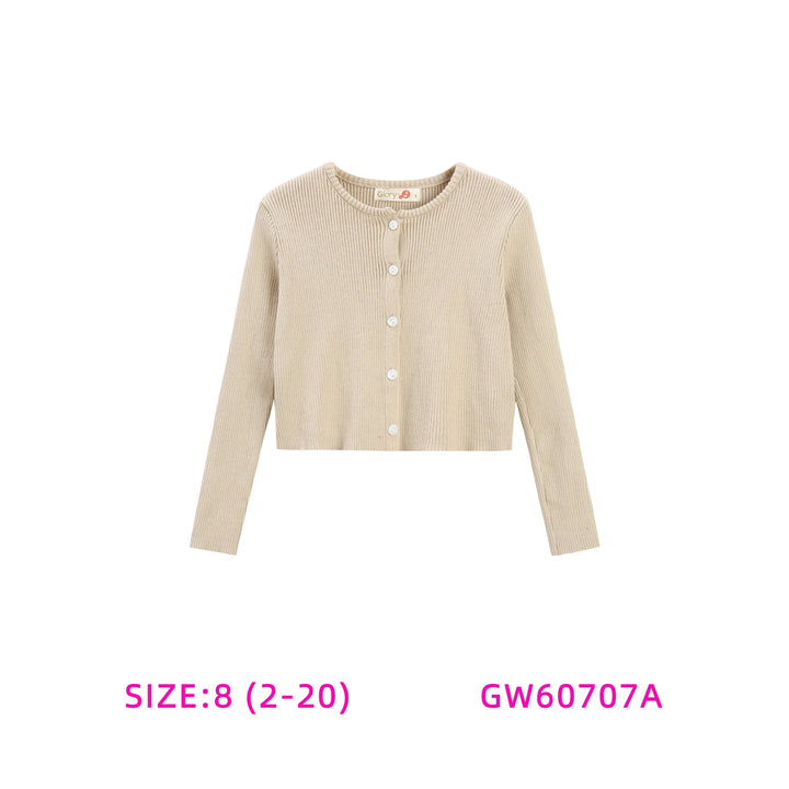 GW50707A-GIRLS BEIGE CARDIGAN