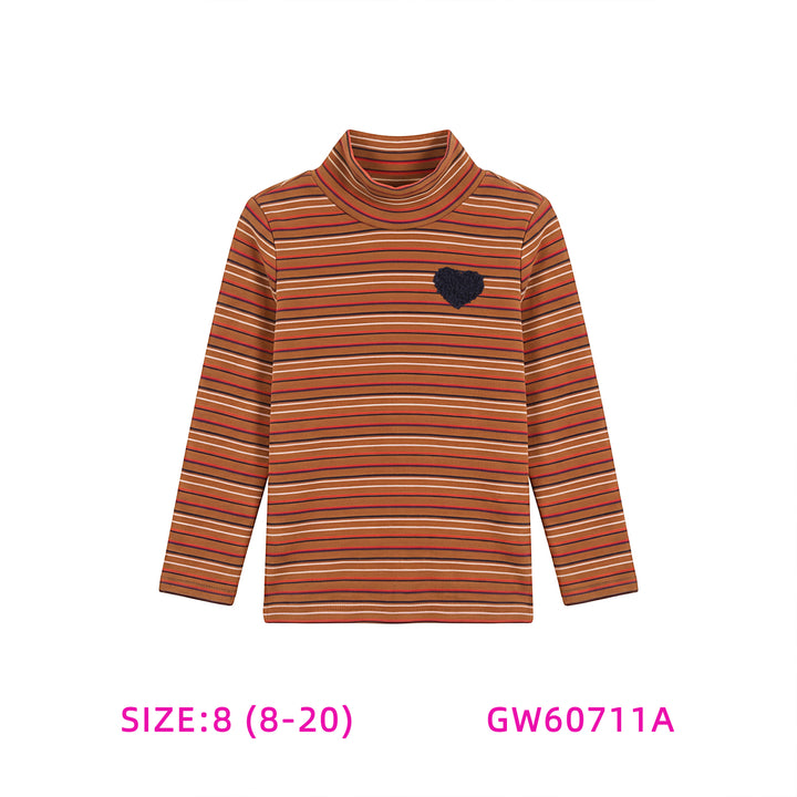 GW60711A-ORANGE STRIPE TURTLENECK
