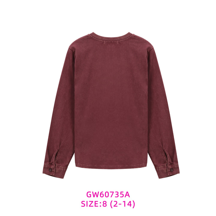 60735A-BOYS BURGUNDY POCKET T-SHIRT