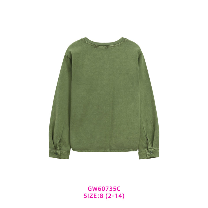 GW60735C-GREEN POCKET T-SHIRT