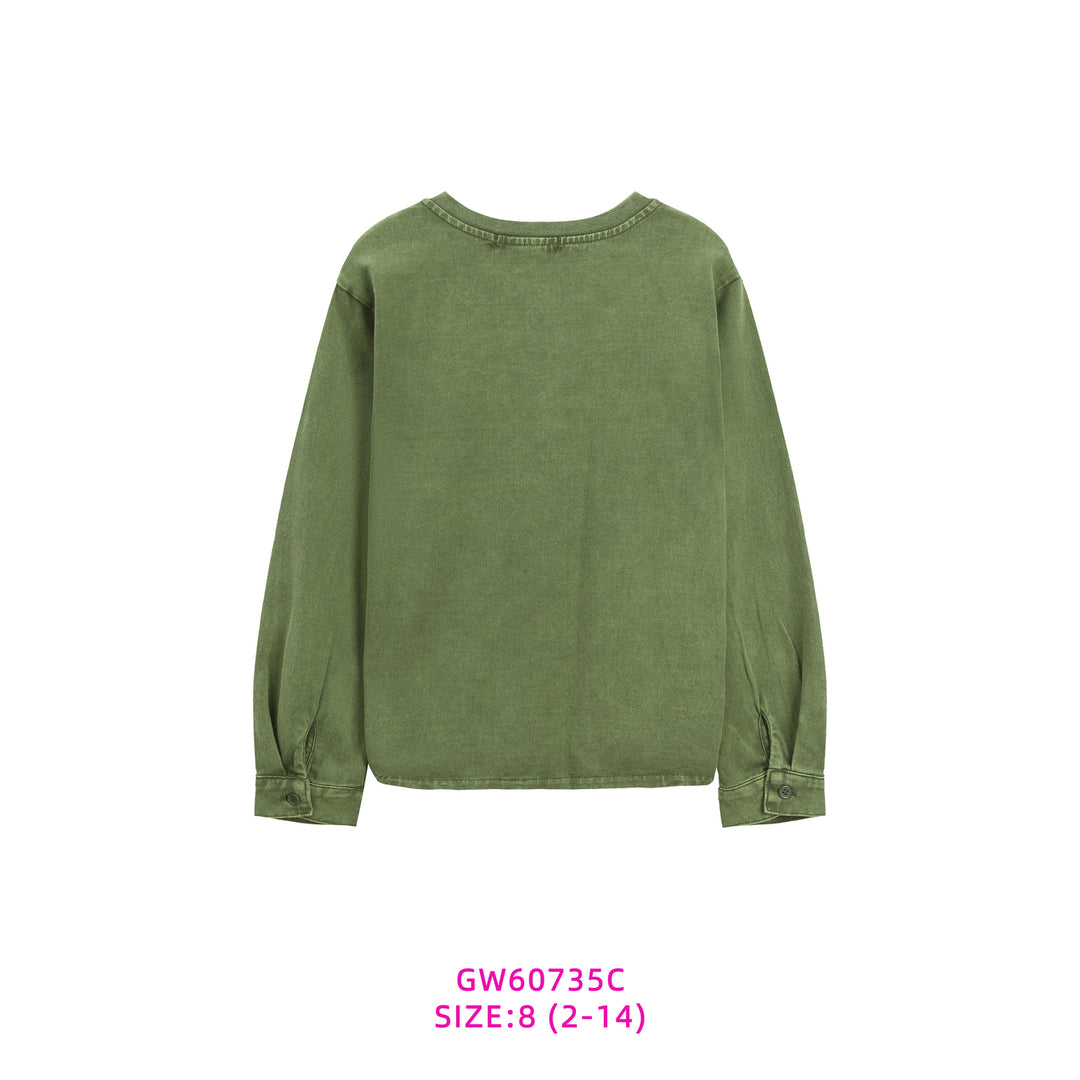 60735C-BOYS GREEN POCKET T-SHIRT