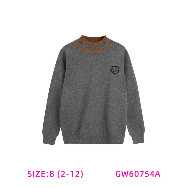 GW60754A-BOYS CONTRAST NECK SWEATER