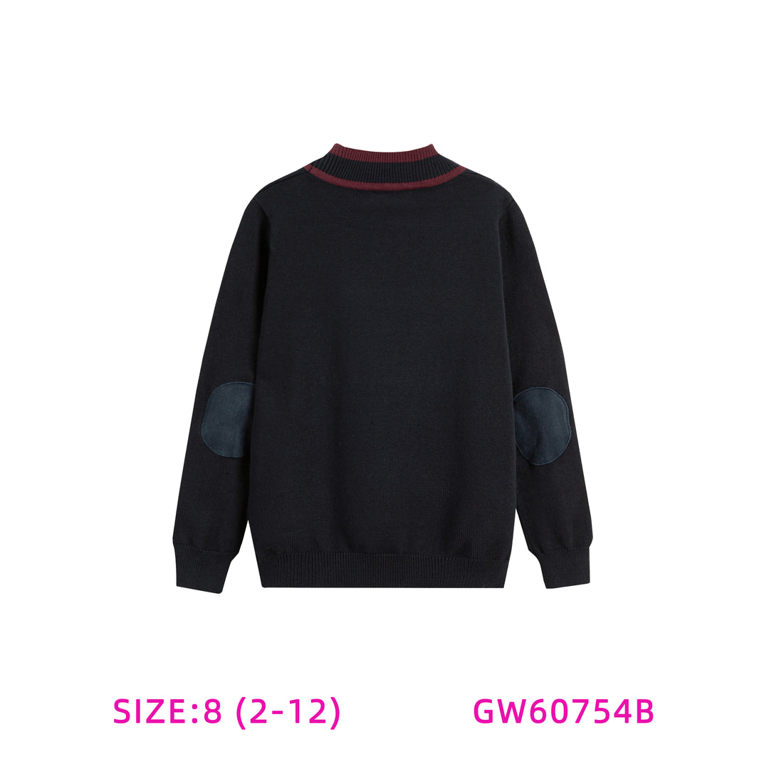 GW60754B-BOYS CONTRAST NECK SWEATER