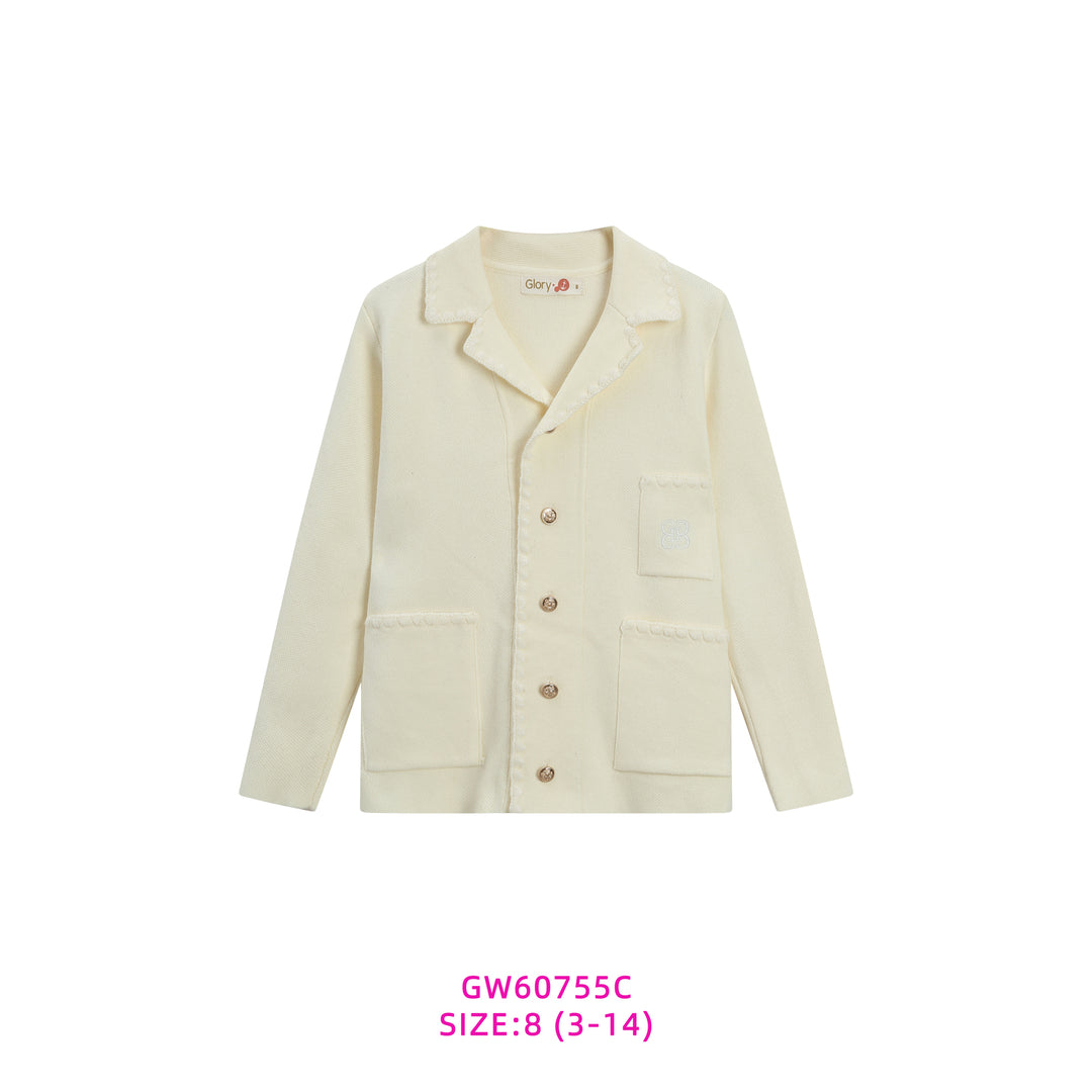 GW60755C-IVORY KNIT BLAZER
