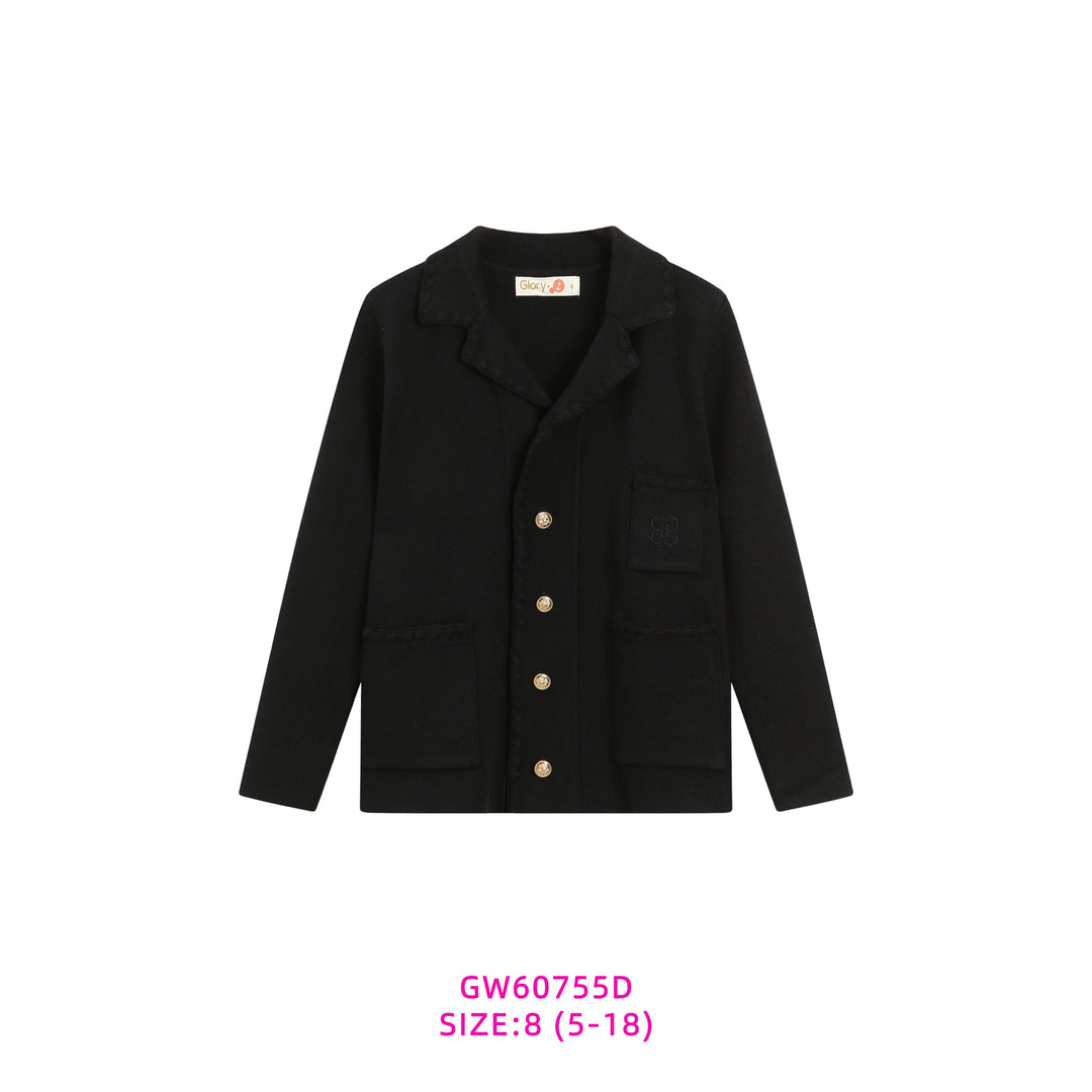 GW60755D-BLACK KNIT BLAZER