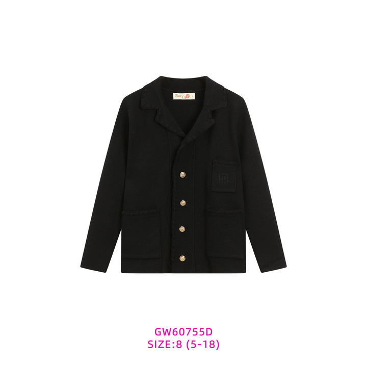 GW60755D-BLACK KNIT BLAZER