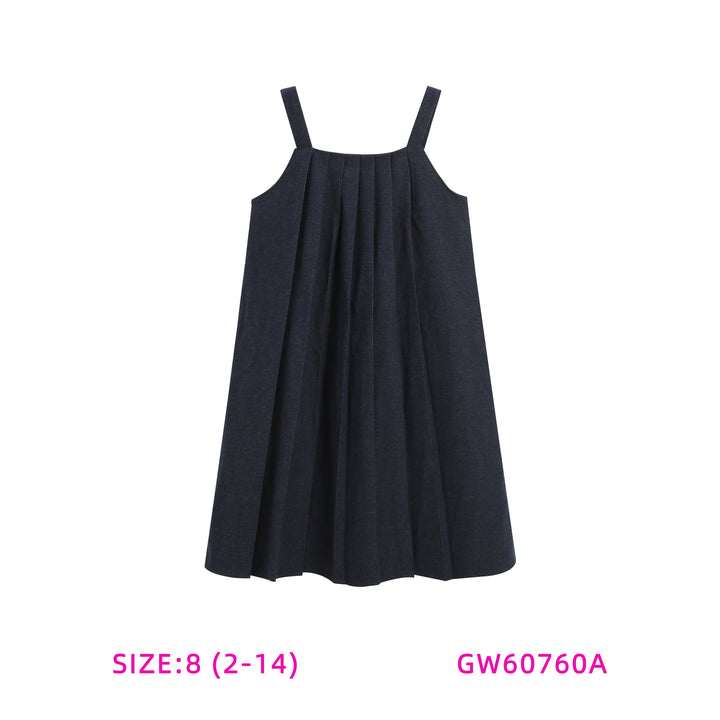 GW60760A-NAVY PLEATED JUMPER