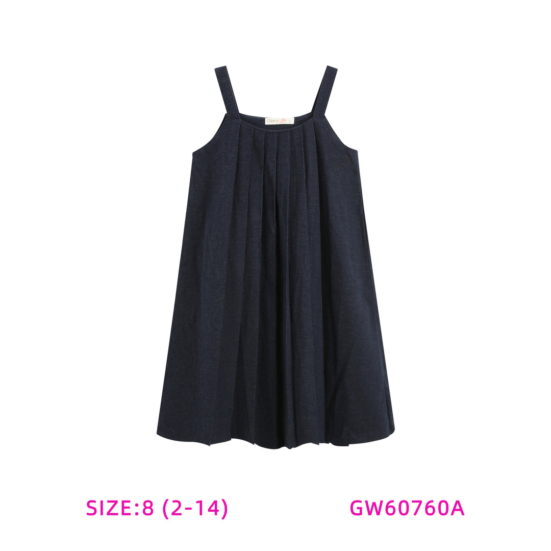 GW60760A-NAVY PLEATED JUMPER