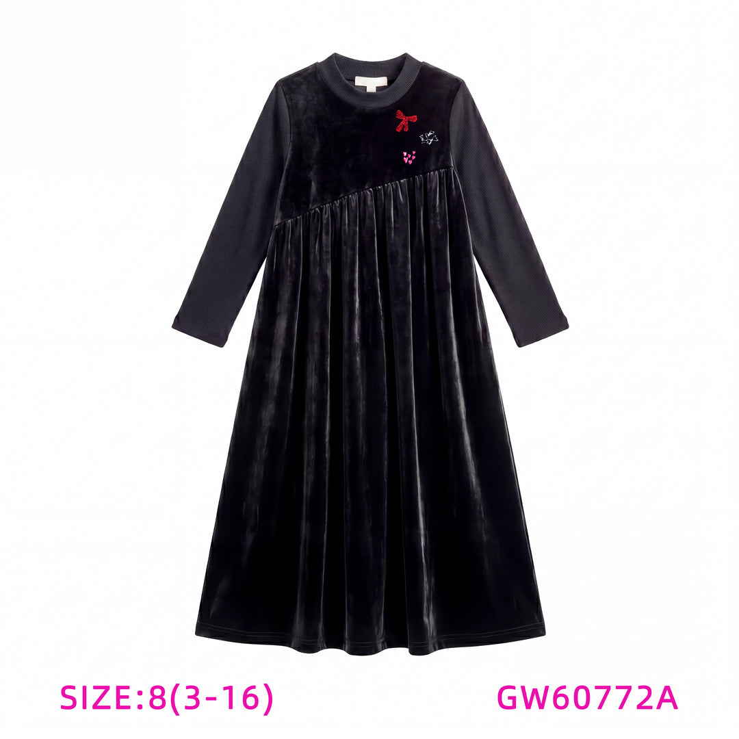 GW60772A-BLACK VELOUR SHABBOS ROBE