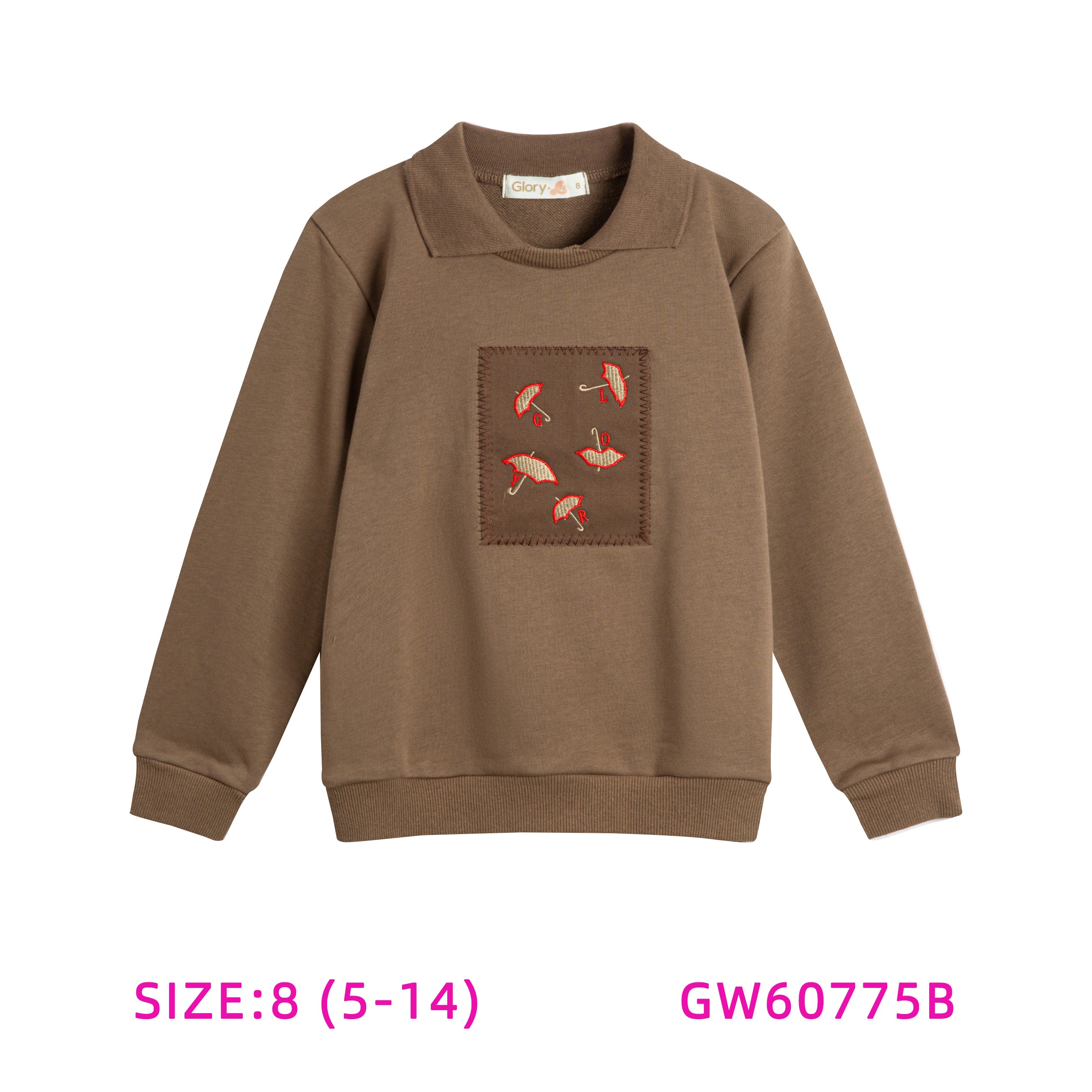 60775B-TAN UMBRELLA SWEAT TOP – whoopikids