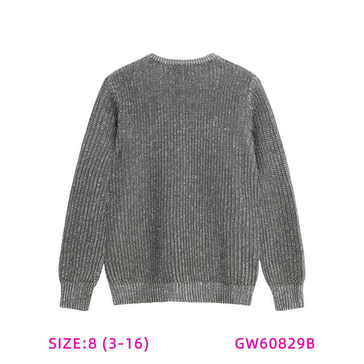 GW60829B-MELANGE GREY BOYS SWEATER