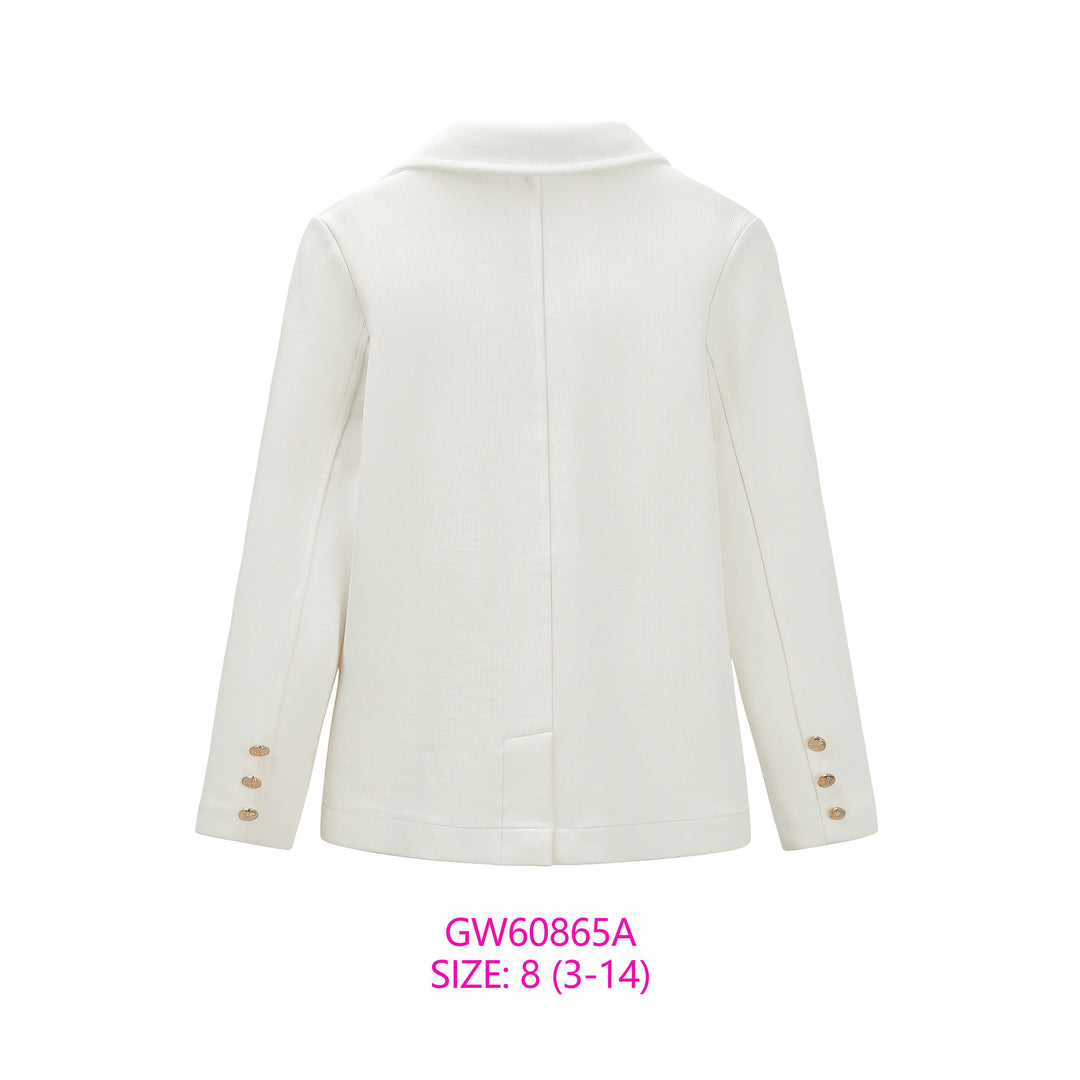 GW60865A- BOYS IVORY DOUBLE BREASTED BLAZER