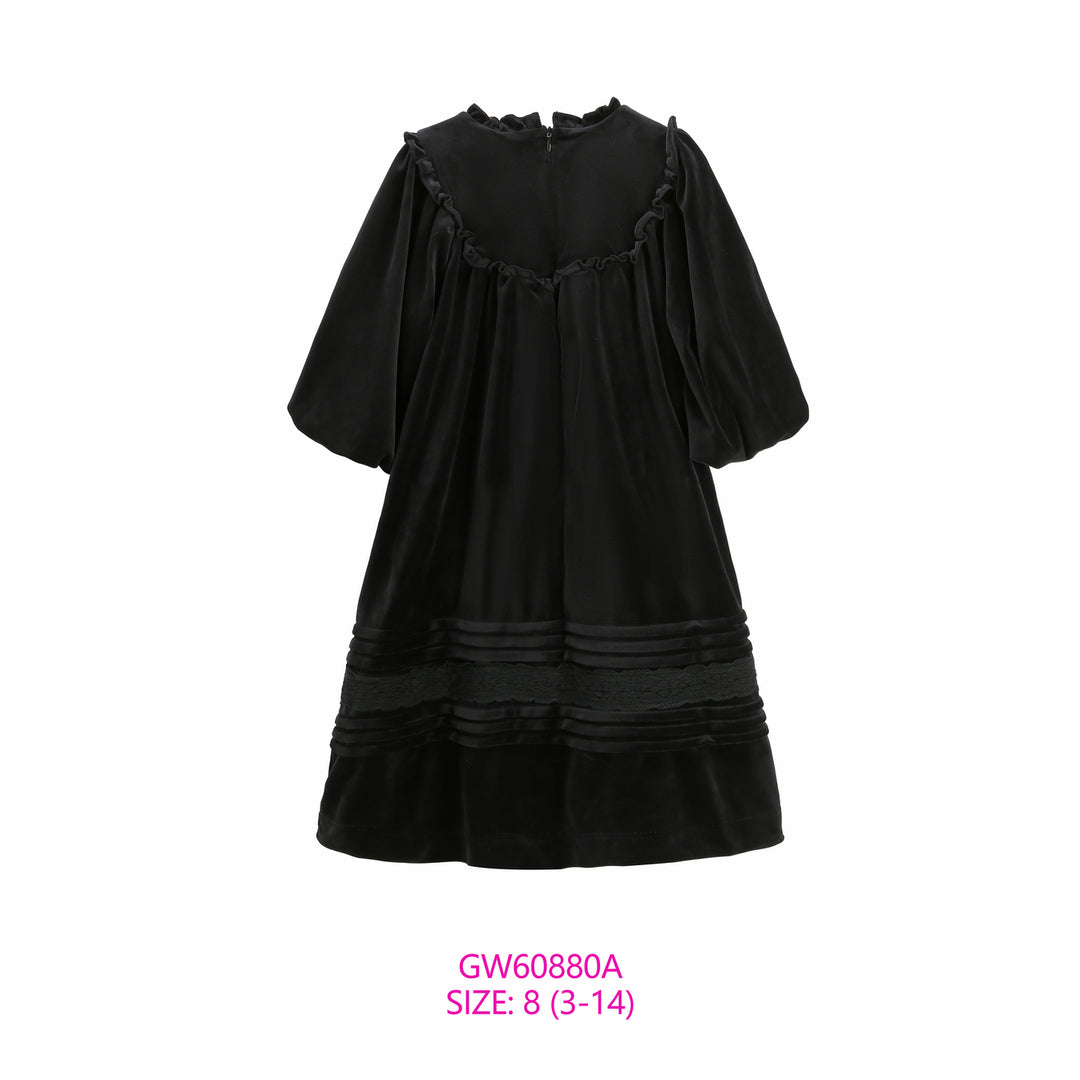 GW60880A-BLACK VELVET DRESS