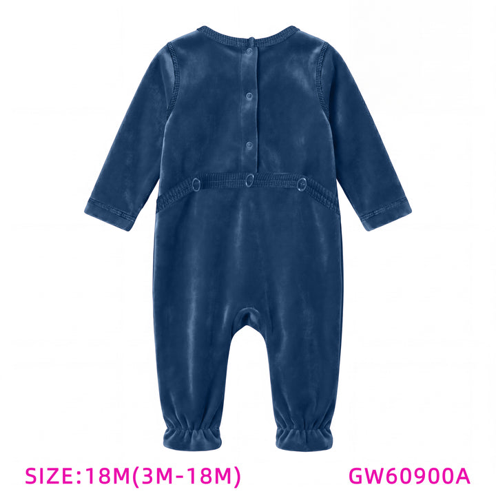GW60900A-BLUE VELOUR FOOTIE