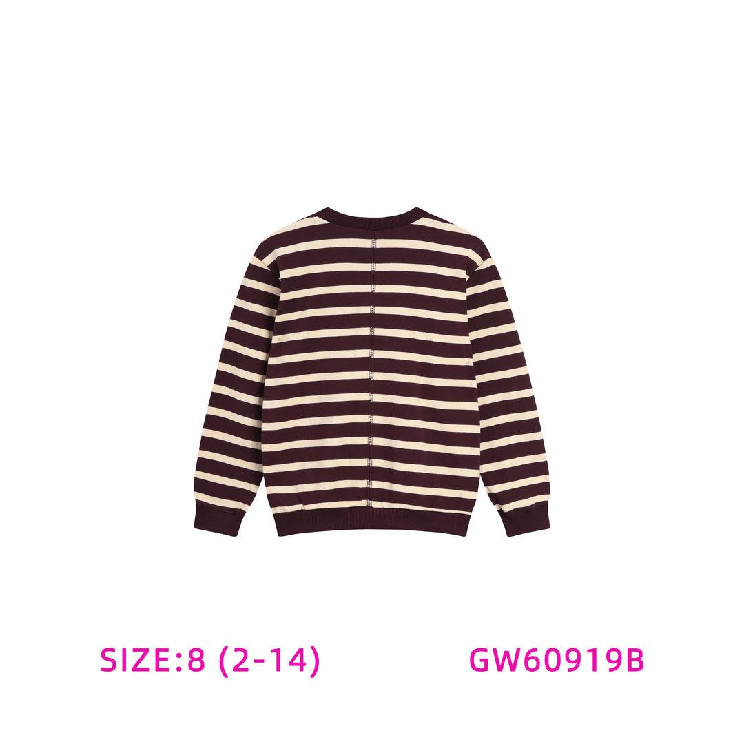 GW60919B-BROWN AND IVORY STRIPED SWEAT