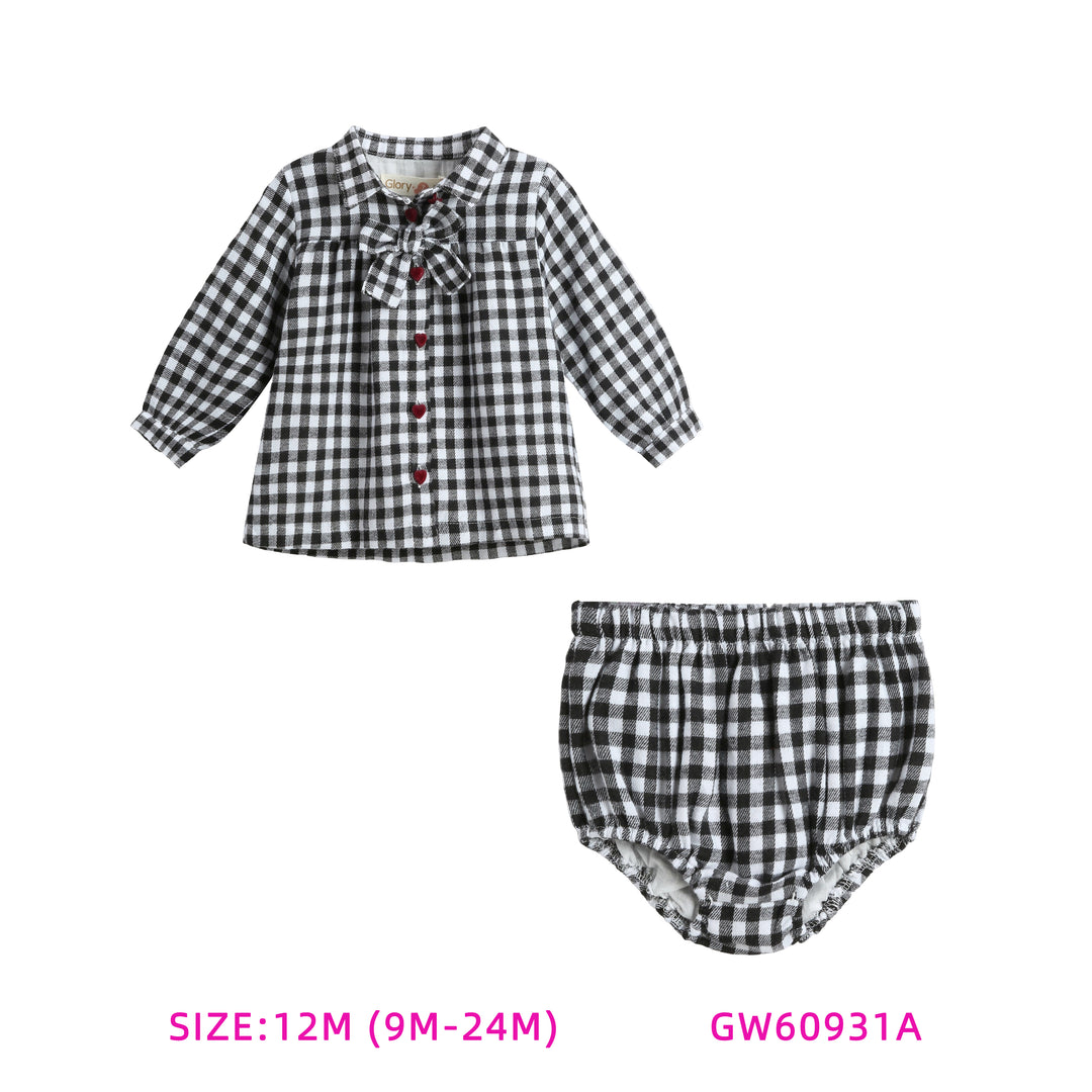 GW60931A-BLACK & WHITE GINGHAM SET