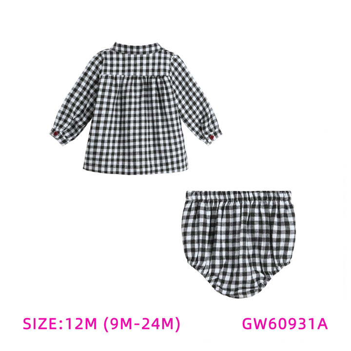 GW60931A-BLACK & WHITE GINGHAM SET