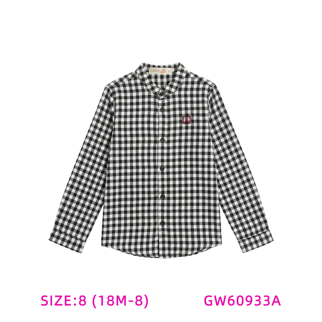GW60933A-BLACK & WHITE GINGHAM SHIRT