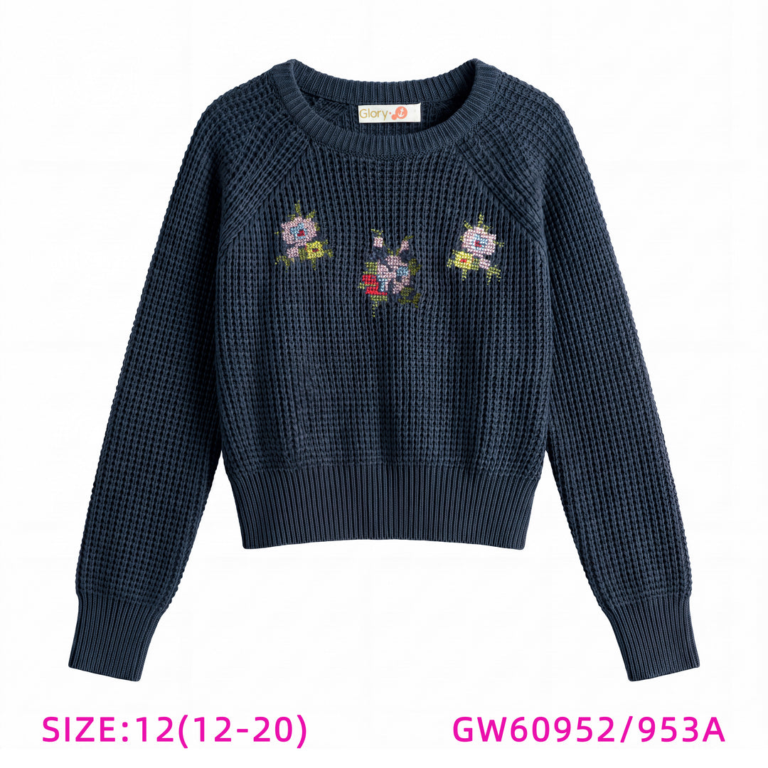 GW60952/53A-FLORAL APPLIQUE SET