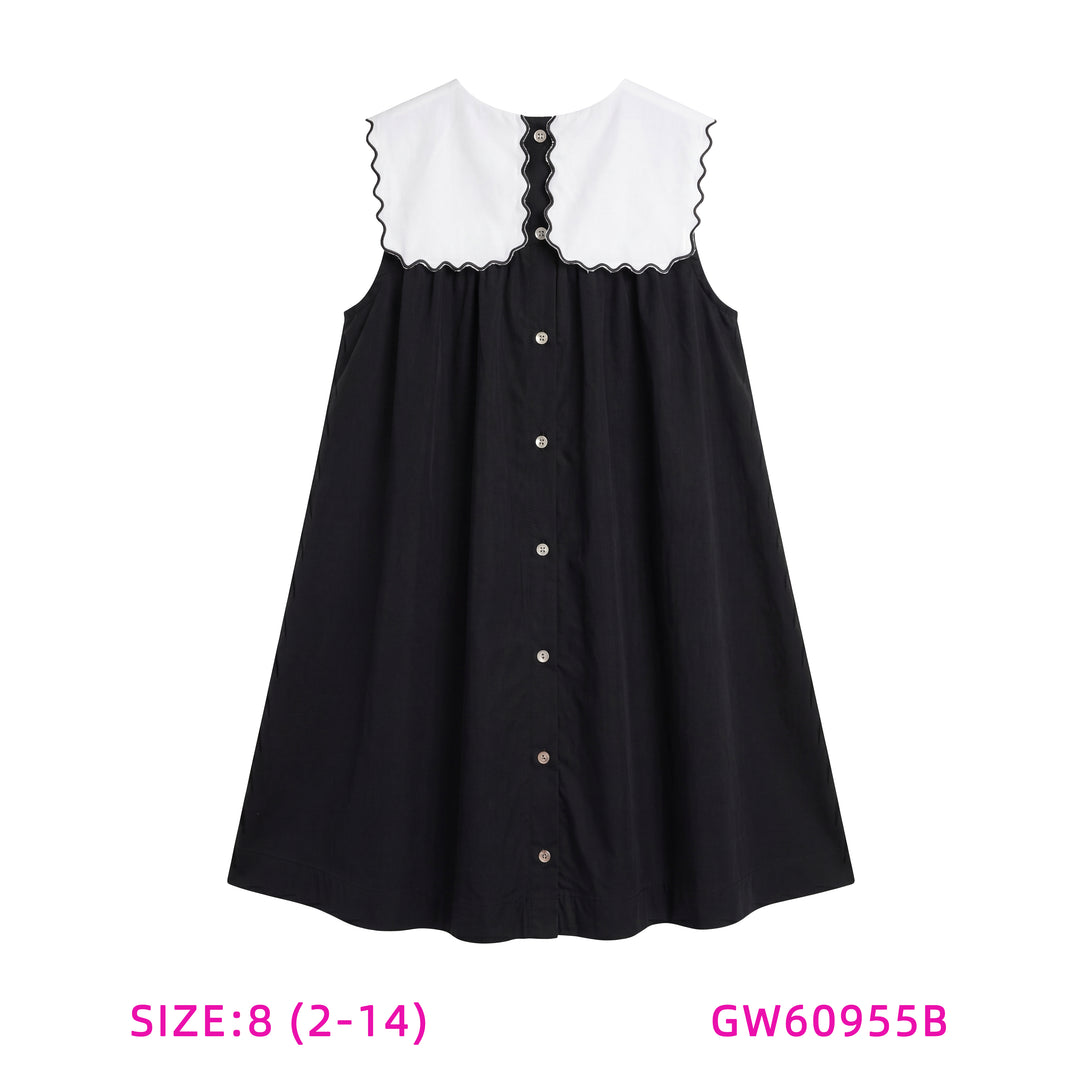60955B-BIG COLLAR BLACK JUMPER