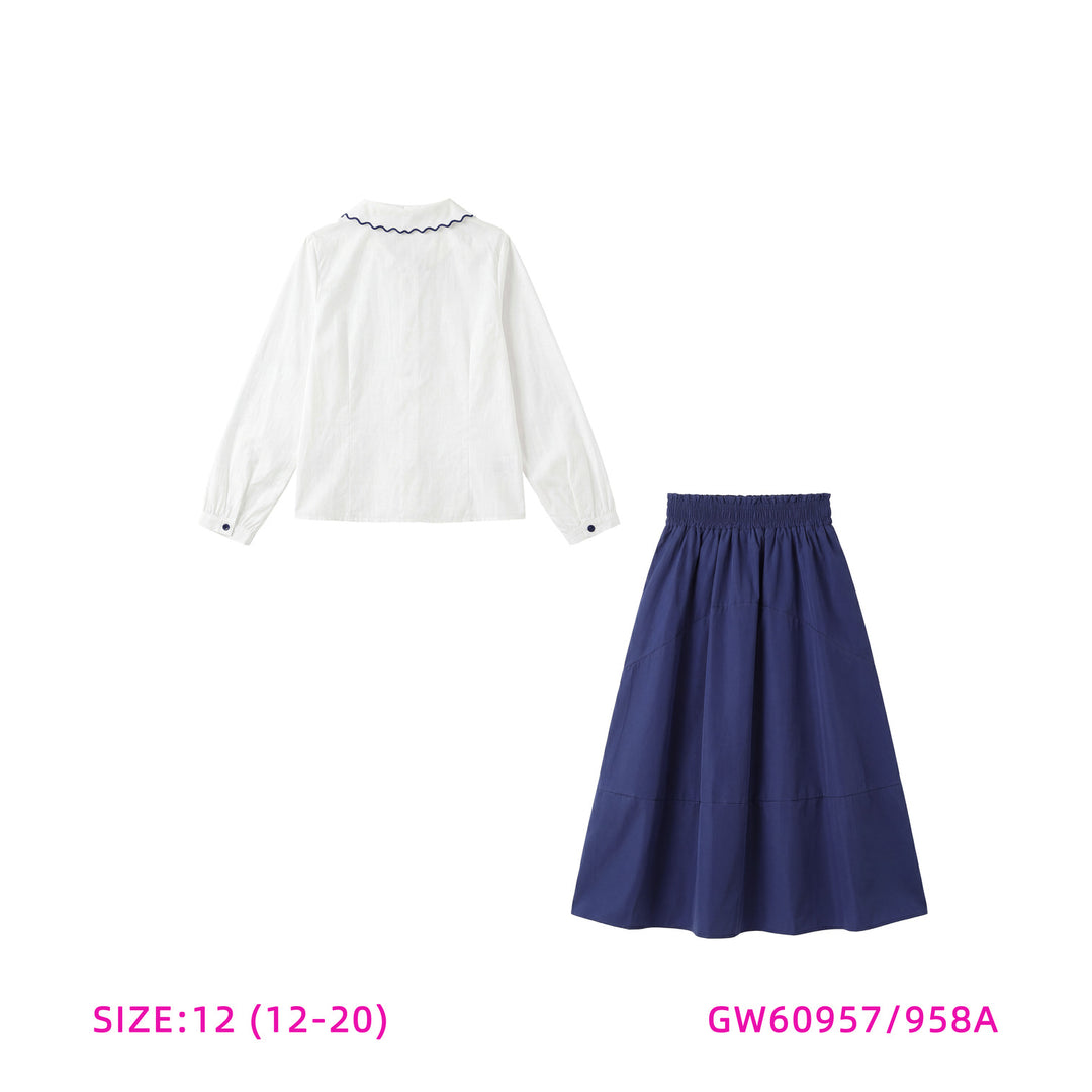 60957/58A-GIRLS BLUE/WHITE SET
