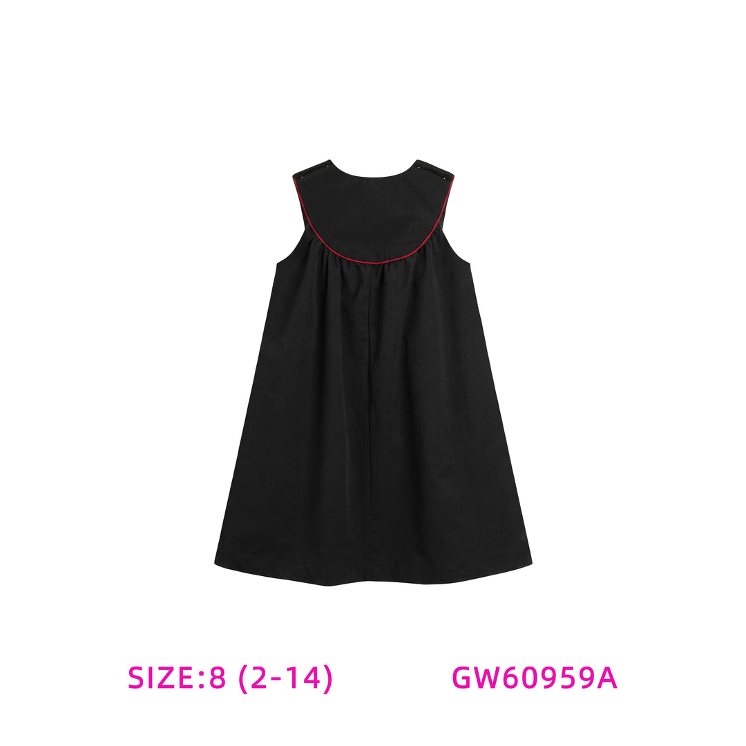 GW60959A-BLACK AND RED SHABBOS DRESS