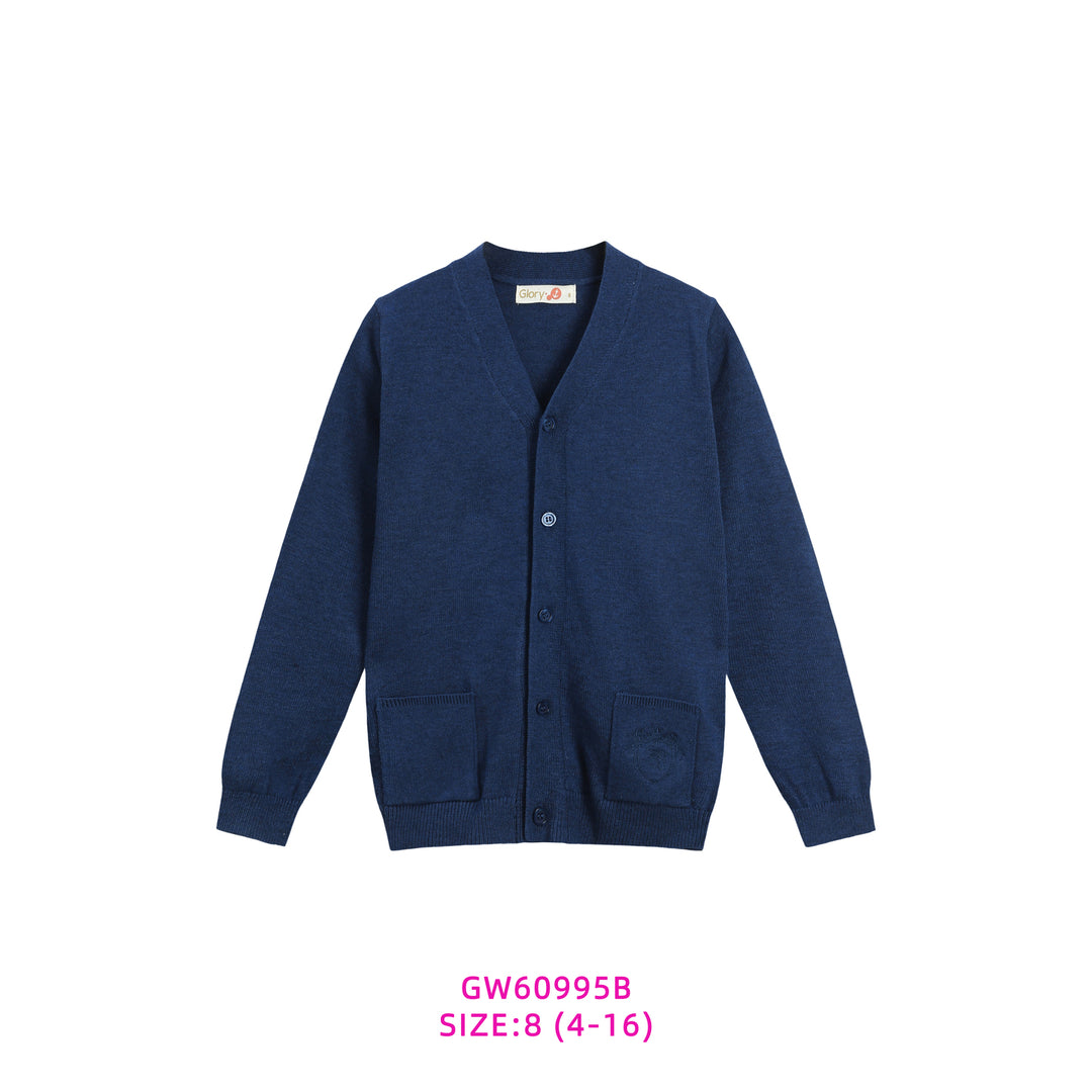 GW60995B-BLUE BUTTONED DOWN CARDIGAN